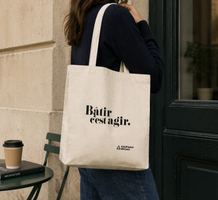 Totebag coton 'Bâtir c’est agir'